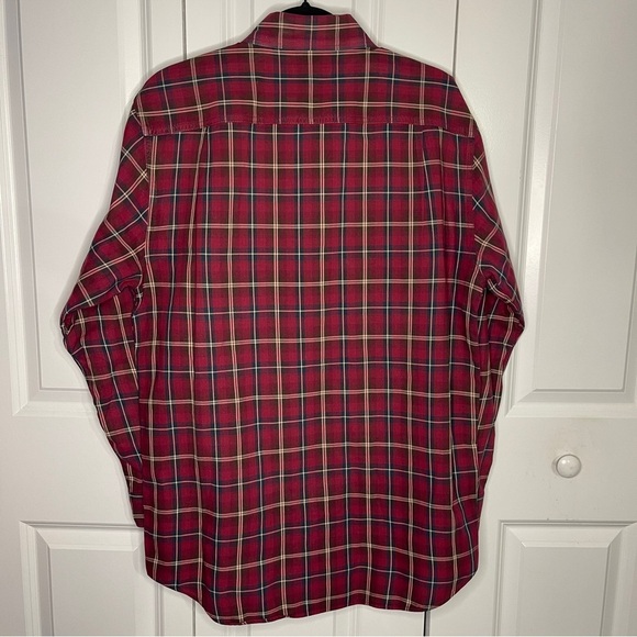 Carhartt Red Plaid Button Down Shirt Size Medium Relaxed Fit Cotton 2 Pocket - Picture 2 of 13